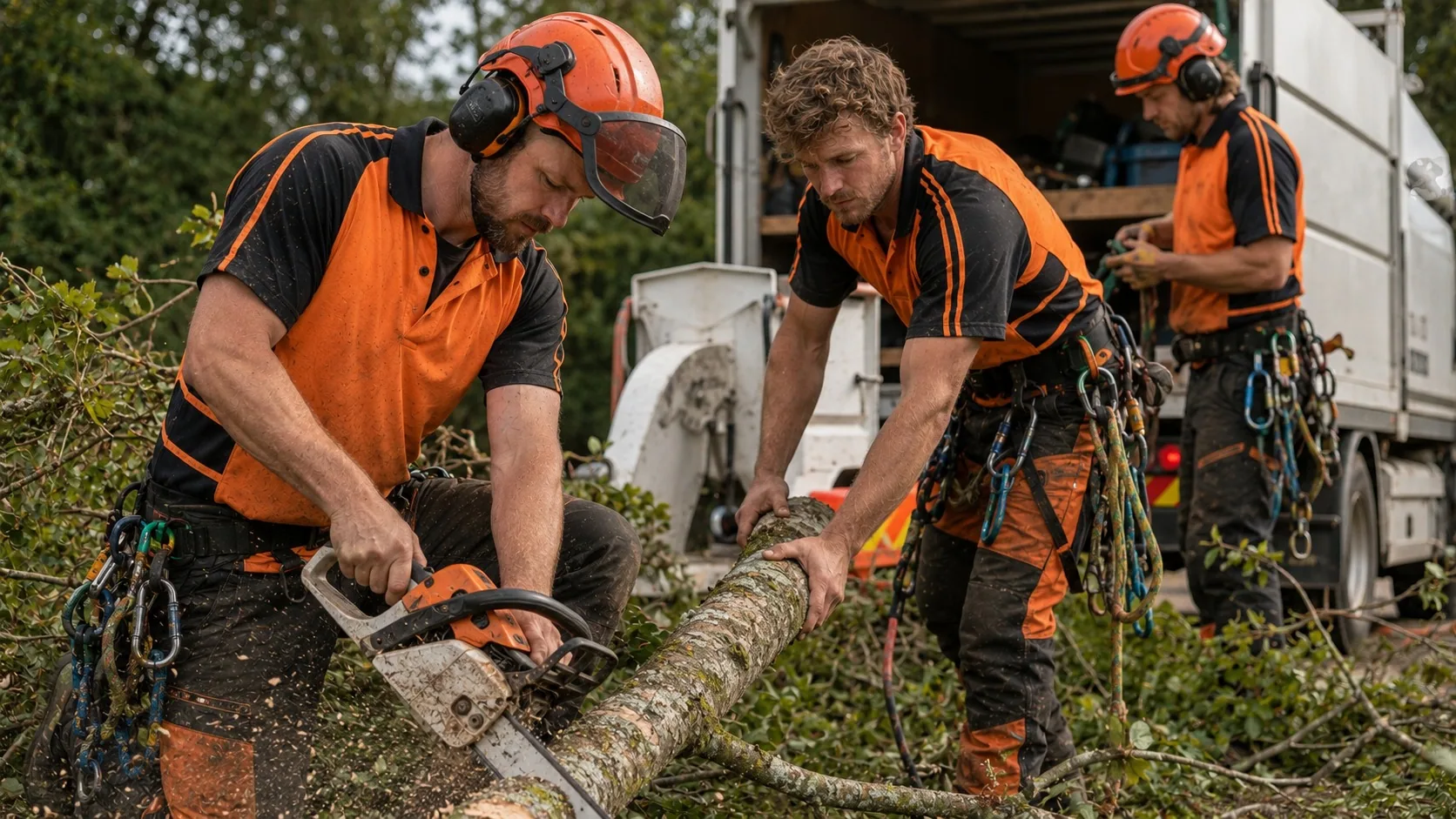 West Auckland tree surgeon working in the canopy